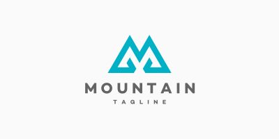 Mountain  Letter M Logo Template