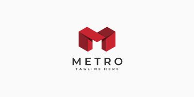 Metro  Letter M Logo Template