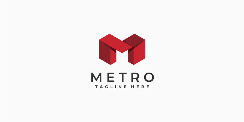 Metro  Letter M Logo Template