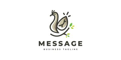 Bird Message Logo Template