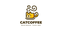Cat Coffee Logo Template Screenshot 1
