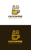 Cat Coffee Logo Template Screenshot 3