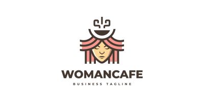 Woman Cafe Logo Template