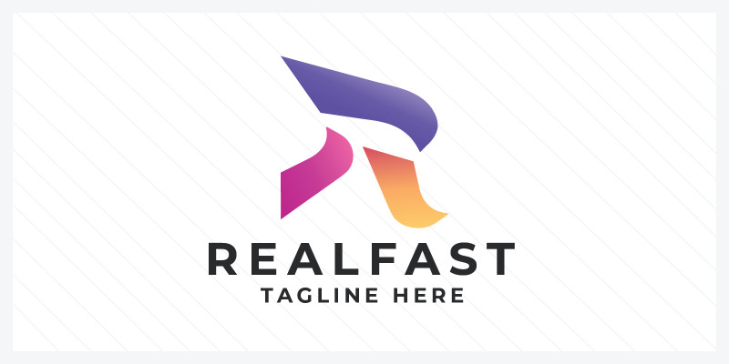 Real Fast Letter R Pro Branding Logo