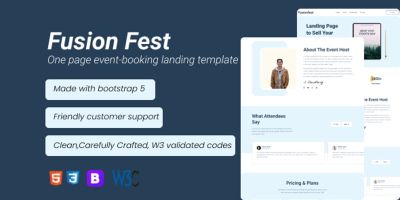 Fusion Fest - Event Booking HTML Template