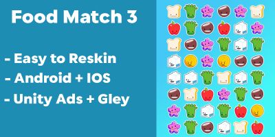 Food Match 3 : Game Unity Project