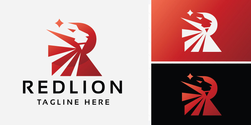 Red Lion Letter R Branding Logo