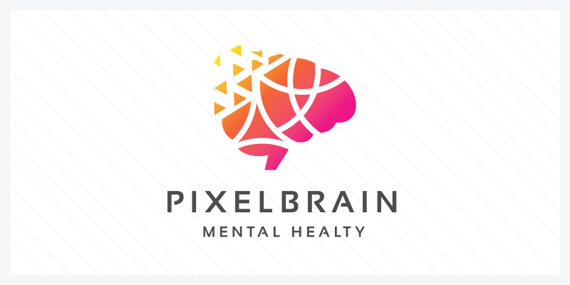 Pixel Brain Pro Branding Logo