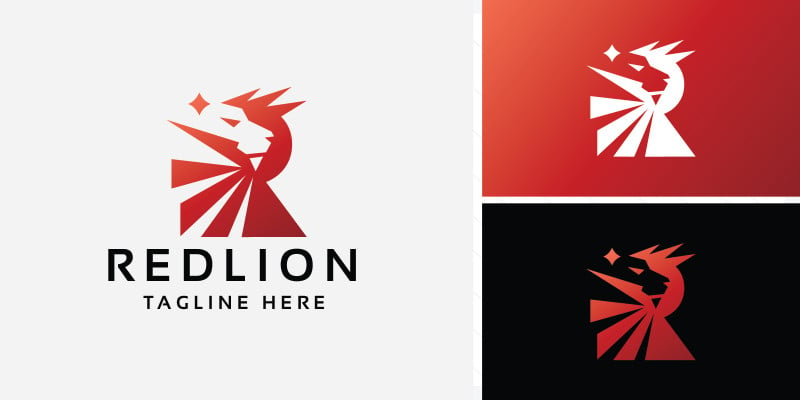 Letter R - Red Lion Branding Logo