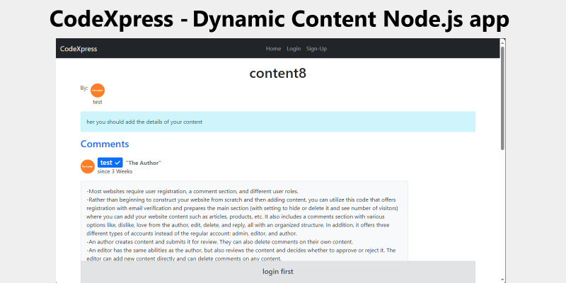 CodeXpress - Dynamic Content Node.js App