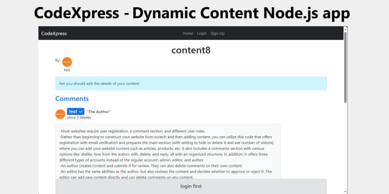 CodeXpress - Dynamic Content Node.js App