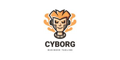 Human Cyborg Logo Template