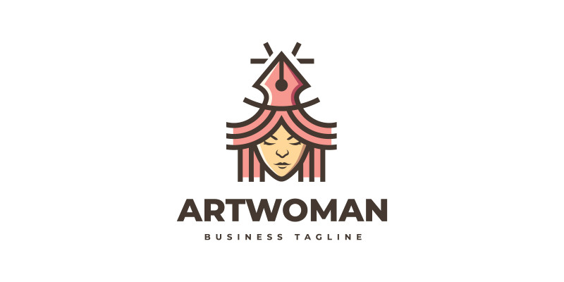 Art Woman Logo Template