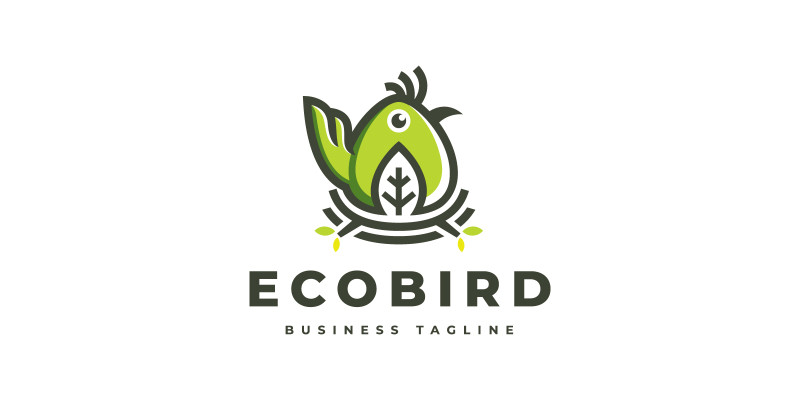 Nature Eco Bird Logo Template