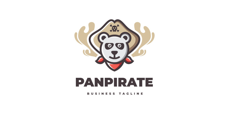 Panda Pirate Logo Template