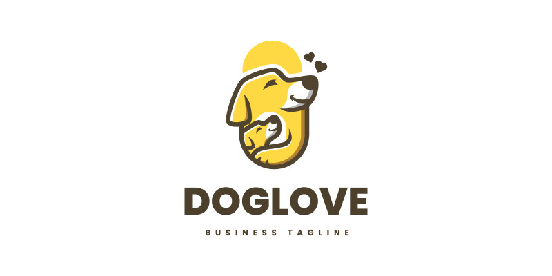 Dog Love Logo Template