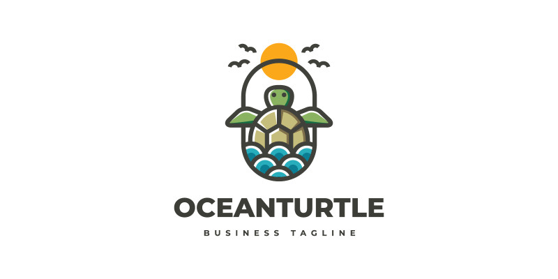 Ocean Turtle Logo Template