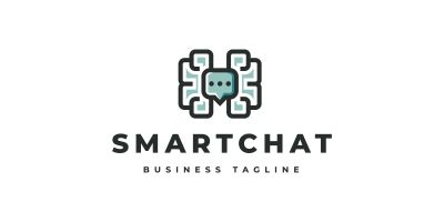 Brain Smart Chat Logo Template
