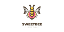 Cute Sweet Bee Logo Template Screenshot 1
