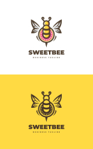 Cute Sweet Bee Logo Template Screenshot 3