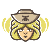 Girl Pirate Logo Template