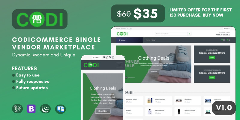 Codicommerce - Single Vendor Marketplace CMS