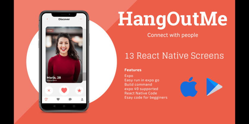 HangOutMe React Native Dating UI
