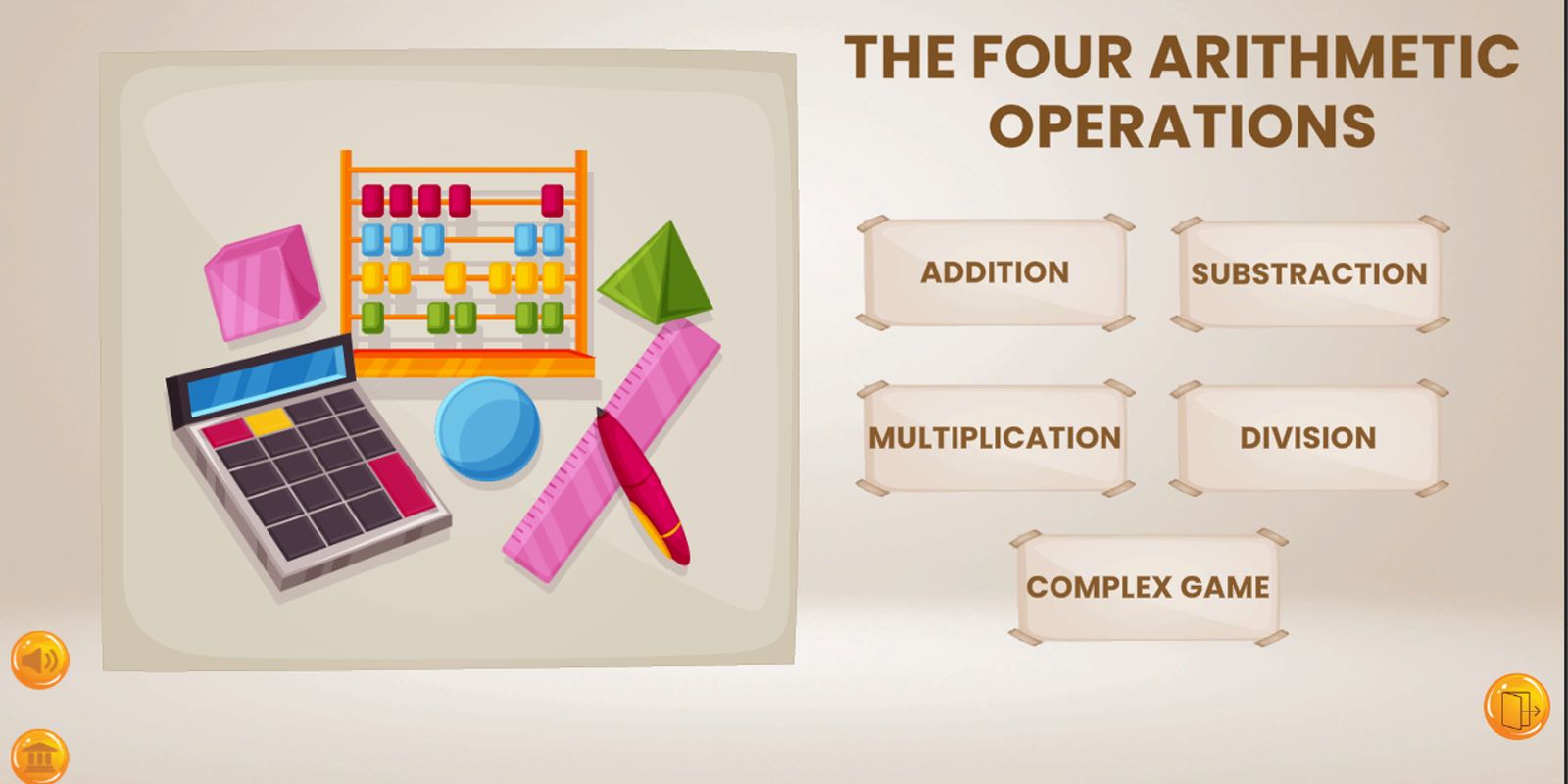 Four Operations Game In Mathematics - Unity Screenshot 1 