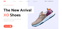 XO - Responsive React Footwear Landing Page Screenshot 1