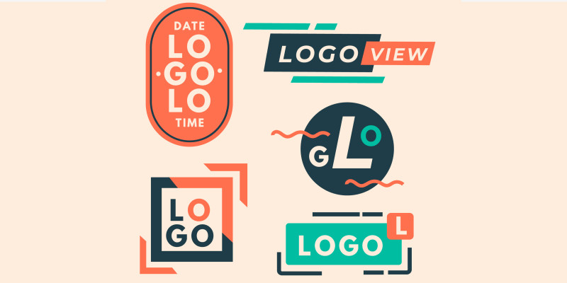 Colorful Minimal Logo Collection In retro style