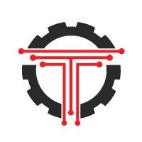 T Letter Technology Engineering Gear Logo Design
