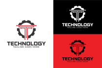 T Letter Technology Engineering Gear Logo Design Screenshot 1