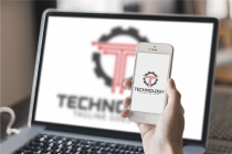 T Letter Technology Engineering Gear Logo Design Screenshot 2