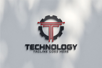 T Letter Technology Engineering Gear Logo Design Screenshot 3