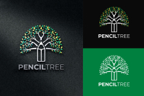Pencil Tree Logo Template Vector Design Screenshot 1