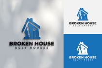 Broken Ugly Home House Logo Design Screenshot 1