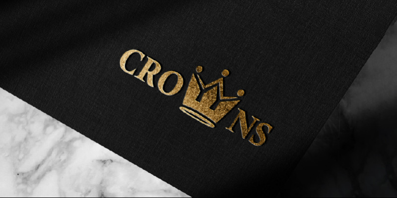 W Letter Crown Wordmark Logo Design