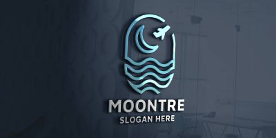 Moon Travel Agent Pro Branding Logo