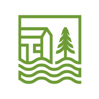 Pine house camping adventure logo