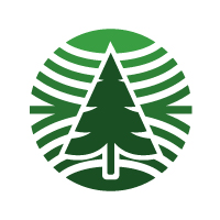 Pine Tree Circle Natural Logo Design Template