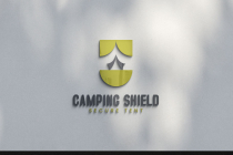 Camping Shield Secure Tent Logo Design Screenshot 2