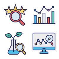 Explore And Analysis Vector Icons Set