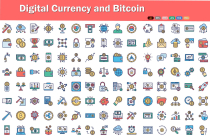 Digital Currency Bitcoin Vector Icons Screenshot 3