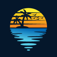 The Island Sea Beach Logo Design