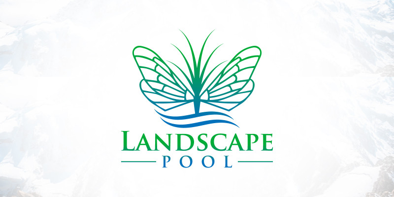 Luxury Landscape Pool Butterfly Lawn Logo
