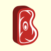 Letter B Beef Steak Red Meat Restaurant Logo