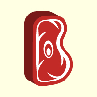 Letter B Beef Steak Red Meat Restaurant Logo