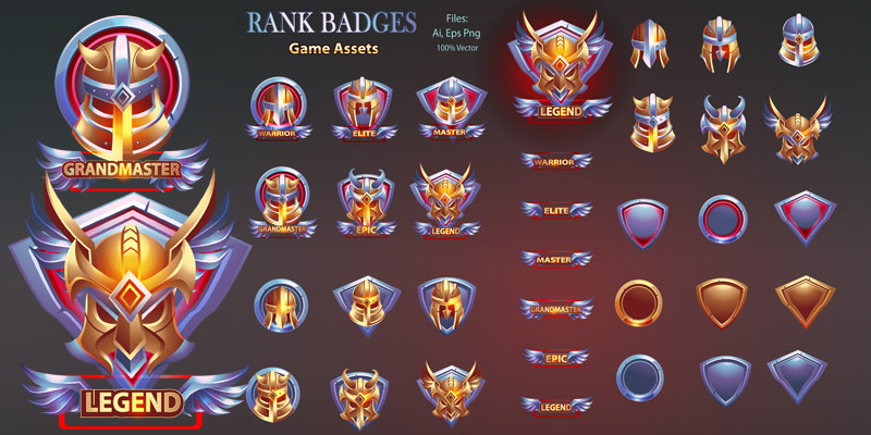 Rank Badge Game Assets