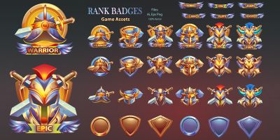 Rank Badges 02 Game Assets