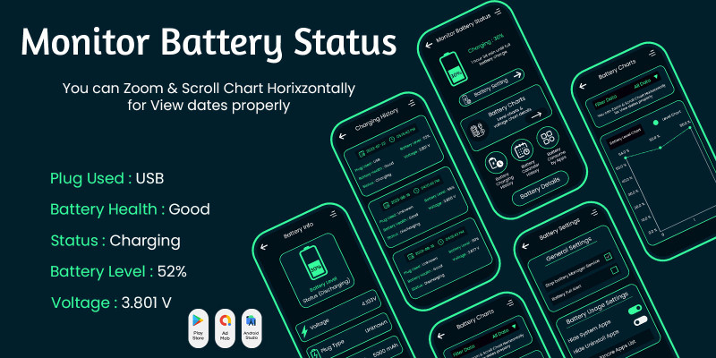 Monitor Battery Status - Android Studio Project